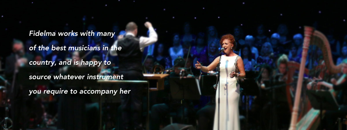 Fidelma singing at concert in National Concert Hall, Dublin.