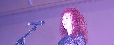 Fidelma singing at a concert with CCF Orchestra, Dublin.